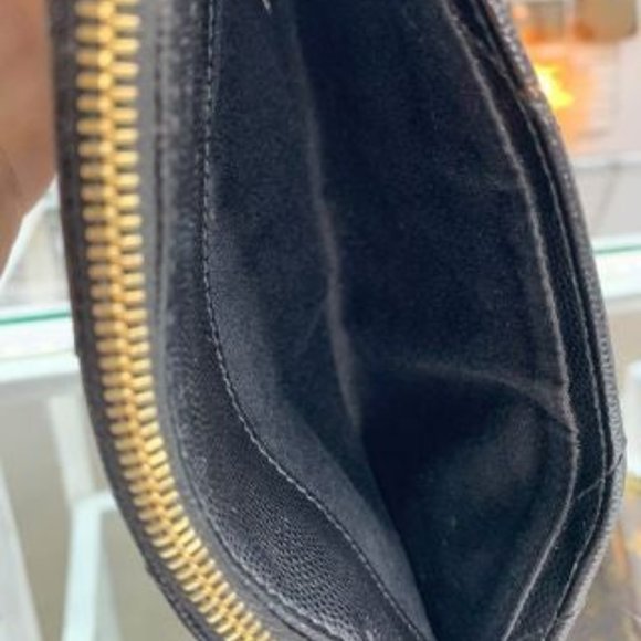 SAINT LAURENT Grain De Poudre Chevron Monogram Bill Pouch - Picture 11 of 14